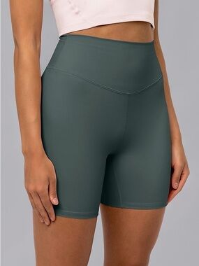 Kamo Fitness Ellyn High Waist Shorts 6 Inch Inseam Butt Lifting Tummy Control L